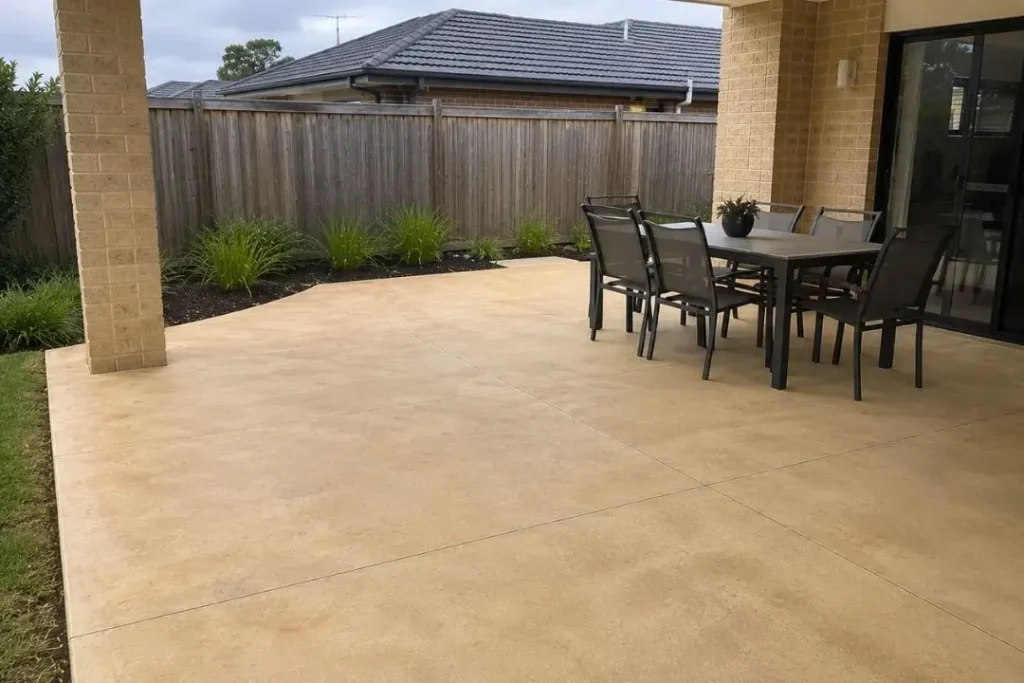 coloured concrete patio